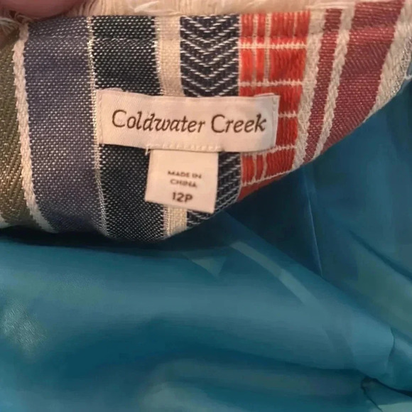 Coldwater Creek multi color stripes open Cardigan W’s size 12/P - Picture 9 of 13